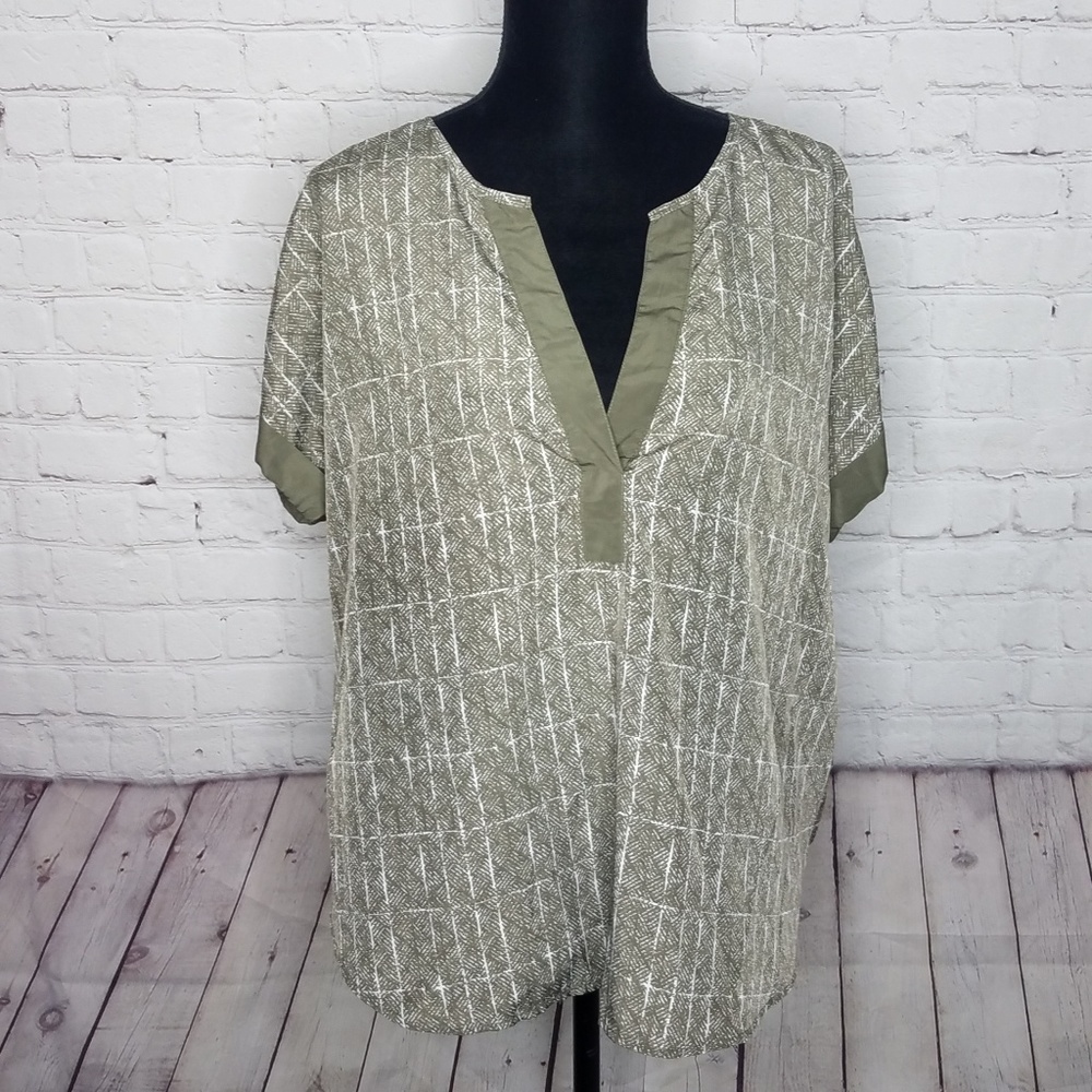 Cato Satin Beaded Embroidered Top blouse Size XL